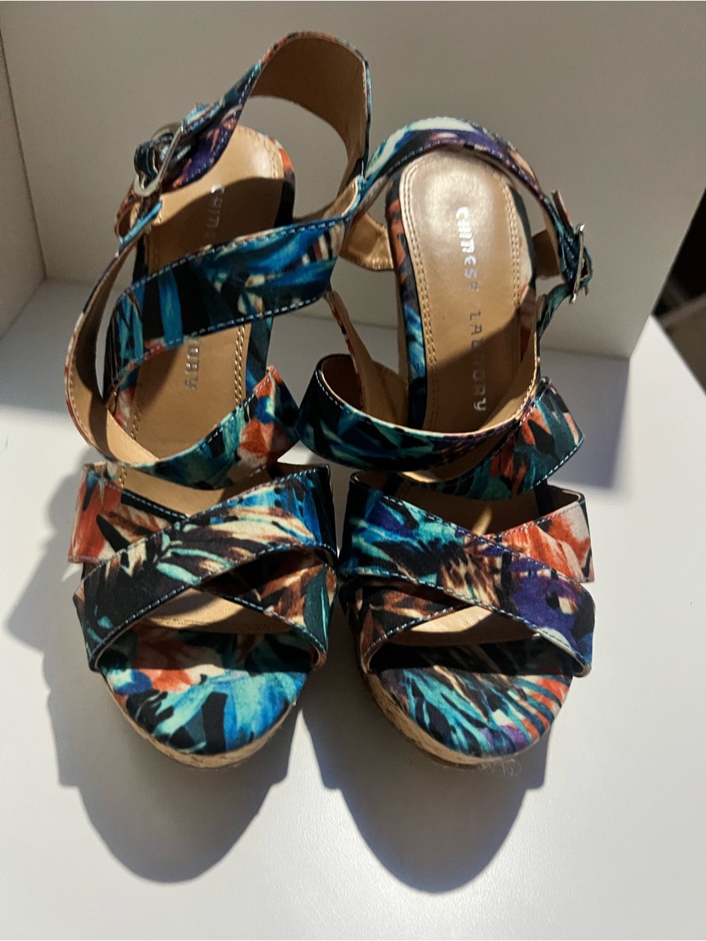 Chinese Laundry Marianne Floral Platform Wedge Sandals Women’s 7.5